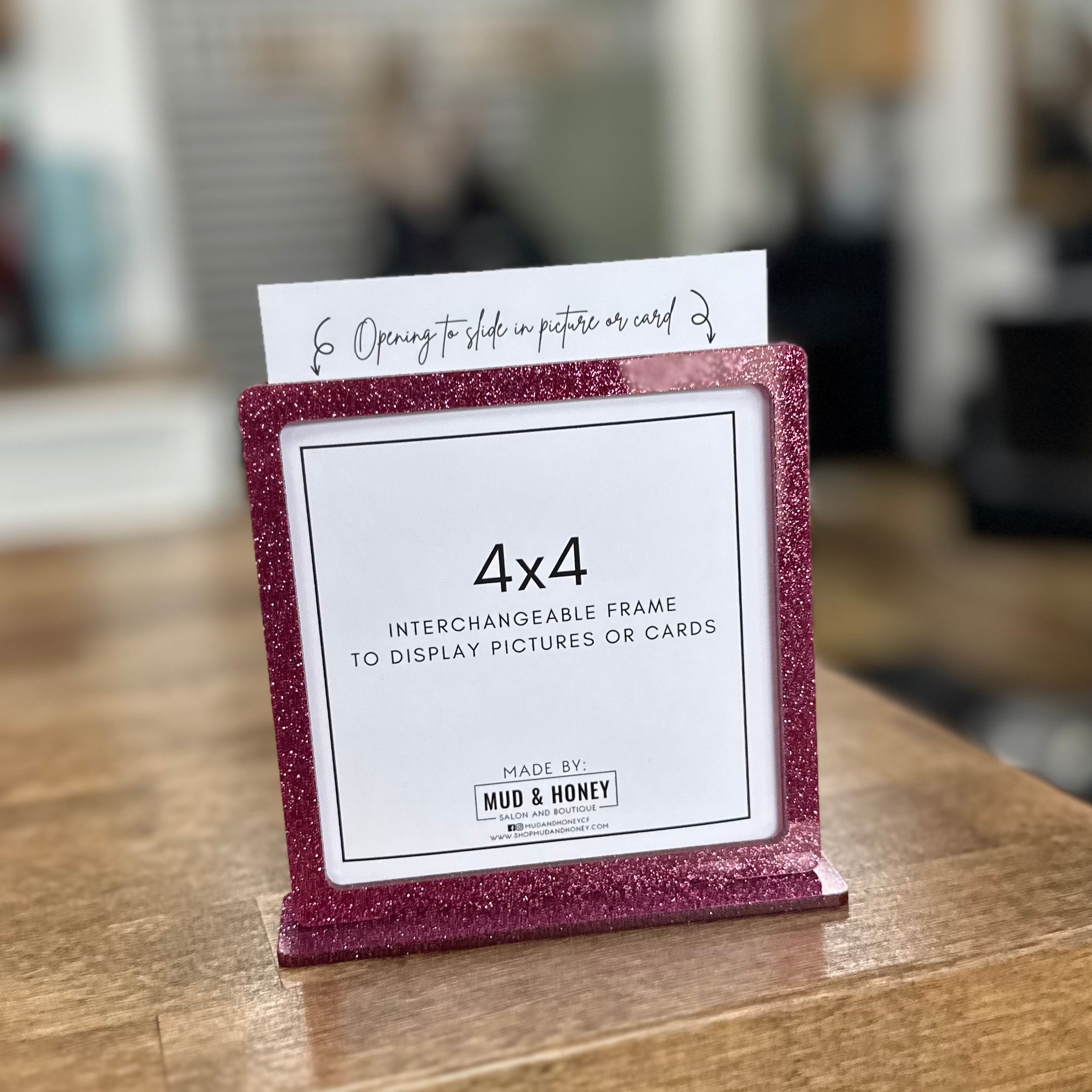 Drop In Frames Acrylic Drop In Frame - Pink Glitter – Mud & Honey - Salon & Boutique