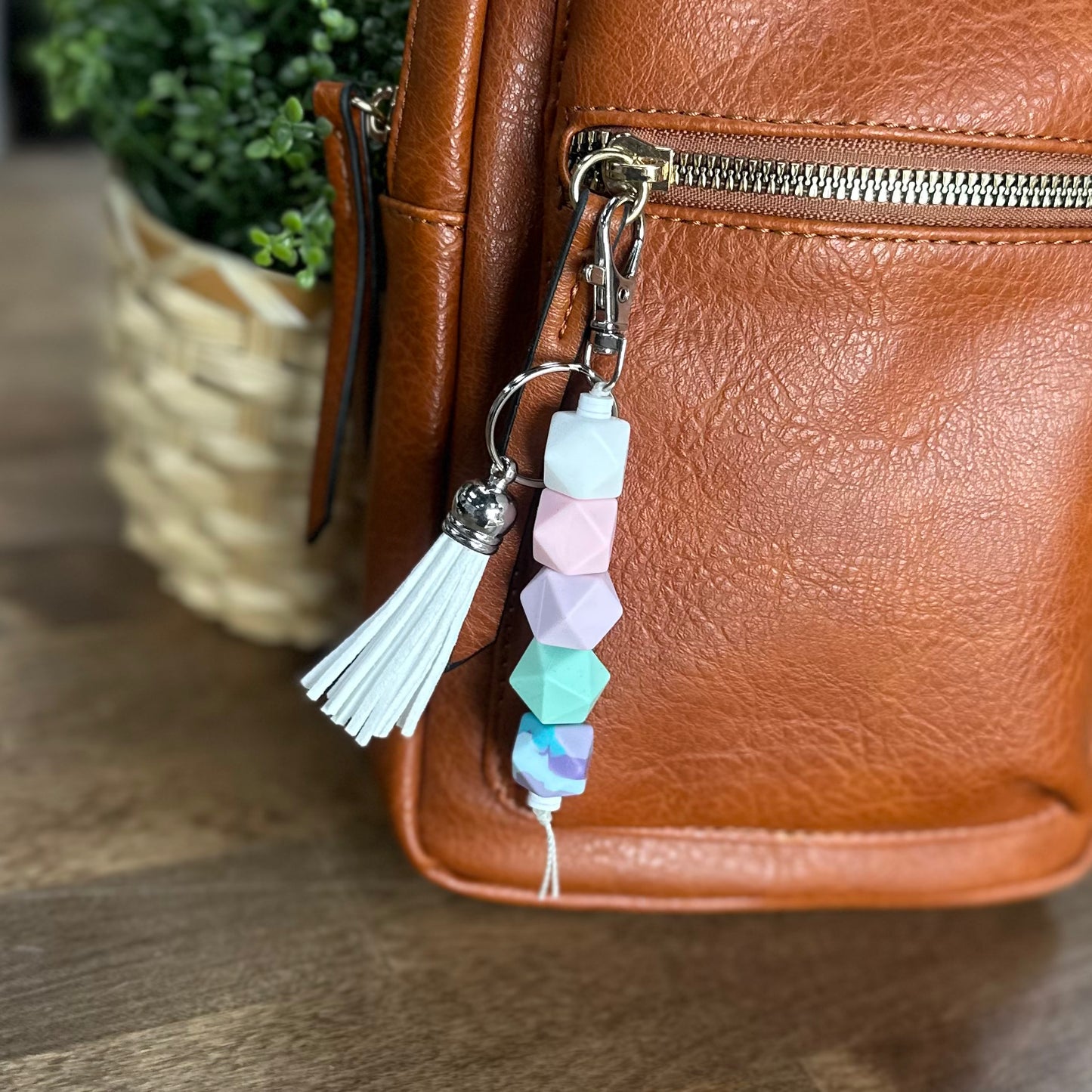 Silicone Bead Keychain - Pastels