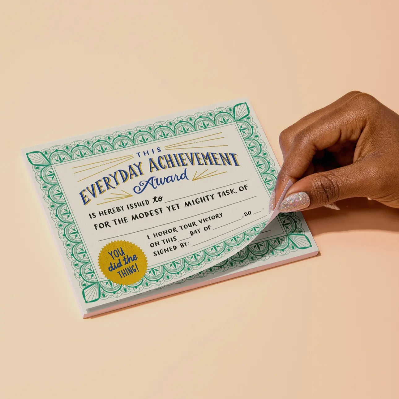 Everyday Achievement Certificate Notepad