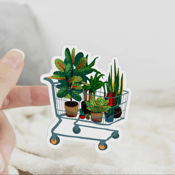 Shopping Cart Plant - Sticker
