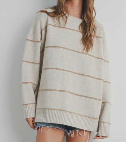 Tan Striped Sweater