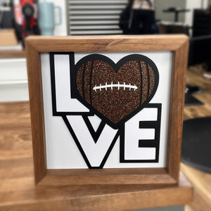 Love Football - 10" Square Sign