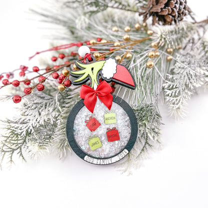 Grinchy Shaker Family Ornament