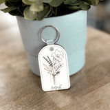 Birth Flower Keychain