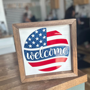 Welcome Flag - 10" Square Sign
