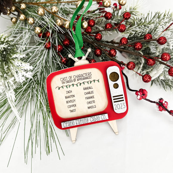 Retro TV Family Ornament