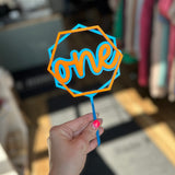 ONE(Blue/Orange) - Cake Topper