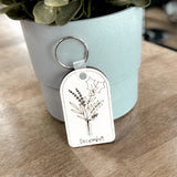 Birth Flower Keychain