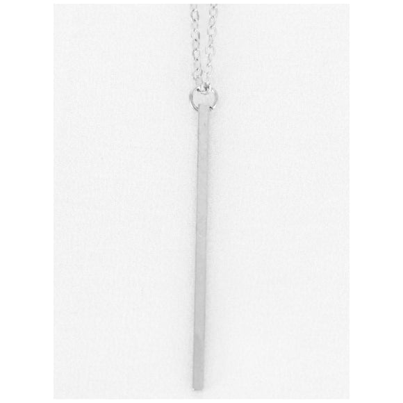 Skinny Bar Necklace - Silver