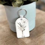 Birth Flower Keychain