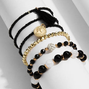 Black/Gold Bracelet Stack
