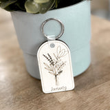 Birth Flower Keychain