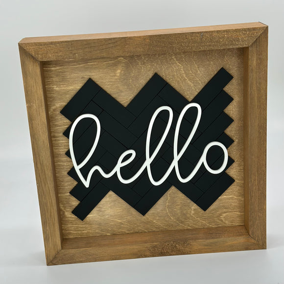 Hello - 10” Square Sign