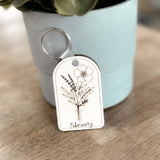 Birth Flower Keychain