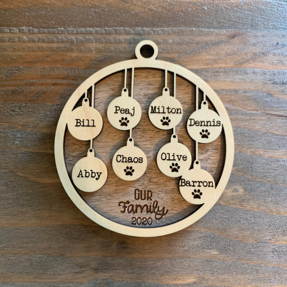 Large Family Ornament - Walnut