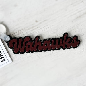 Wahawks - School Spirit Glitter Acrylic Keychain