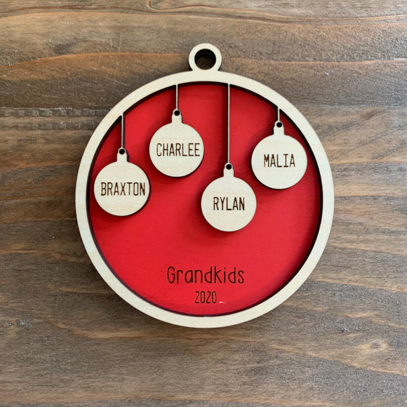 Grandkids Ornament - Red