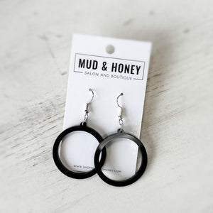 Black Circle - Acrylic Earrings