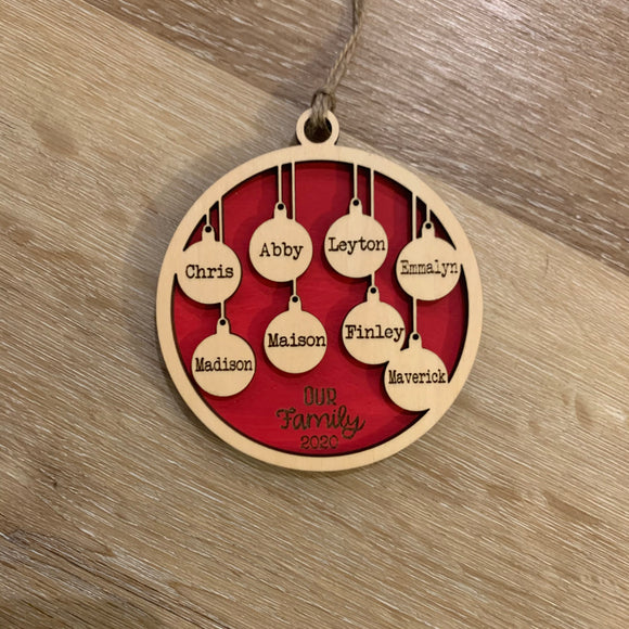 Large Family Ornament - Red