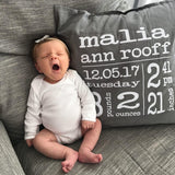 Baby Stats Pillow