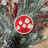 Family Ornament w/Pets - Red