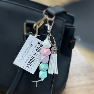 Silicone Bead Keychain - Pastels