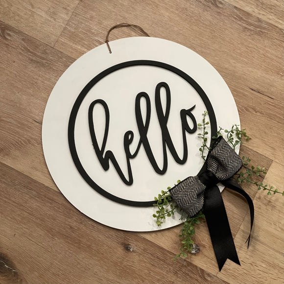 Hello w.outline - Round Sign