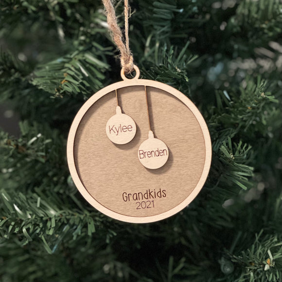 Grandkids Ornament - Walnut